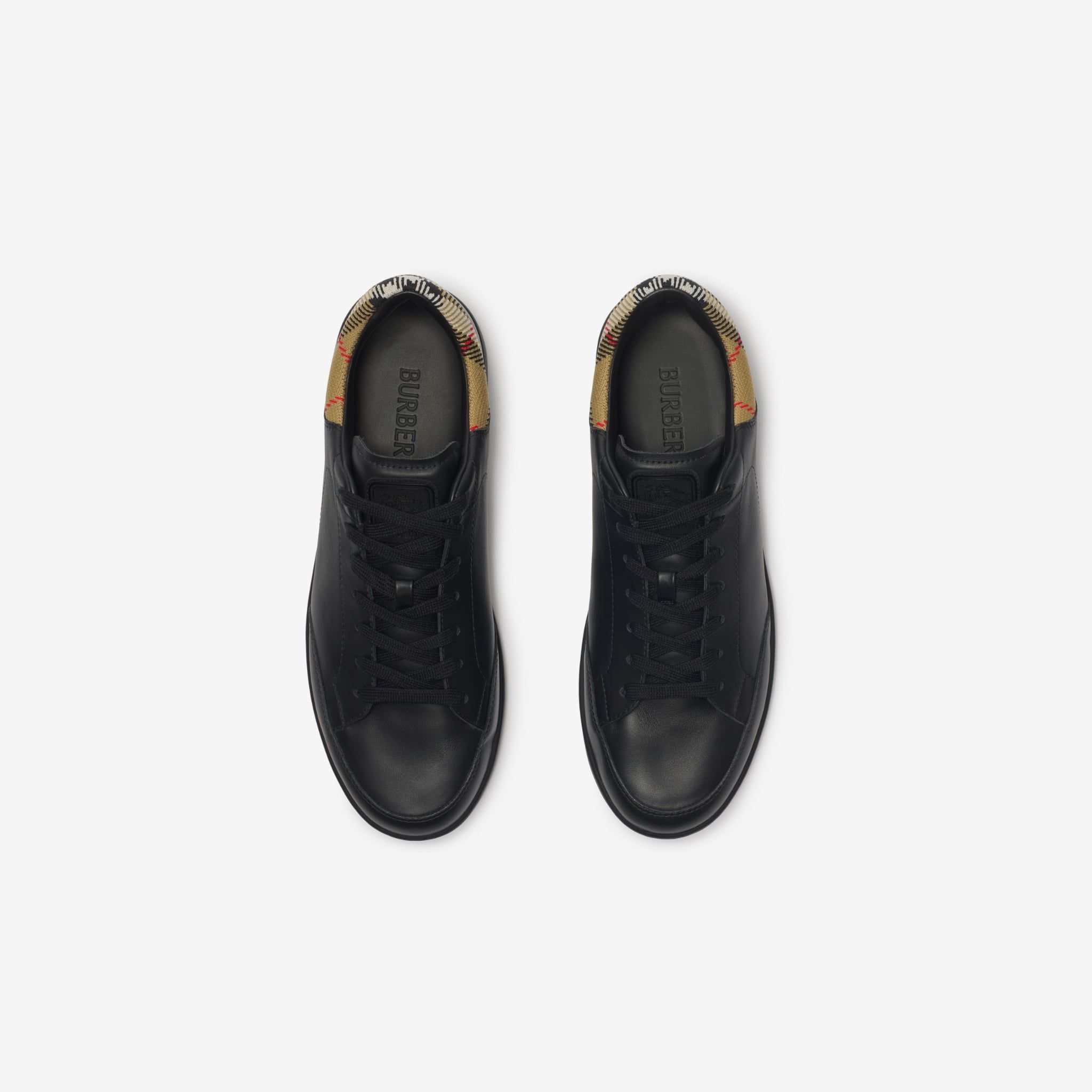  Giày Nam Burberry Leather Set Sneakers​ 'Black' 