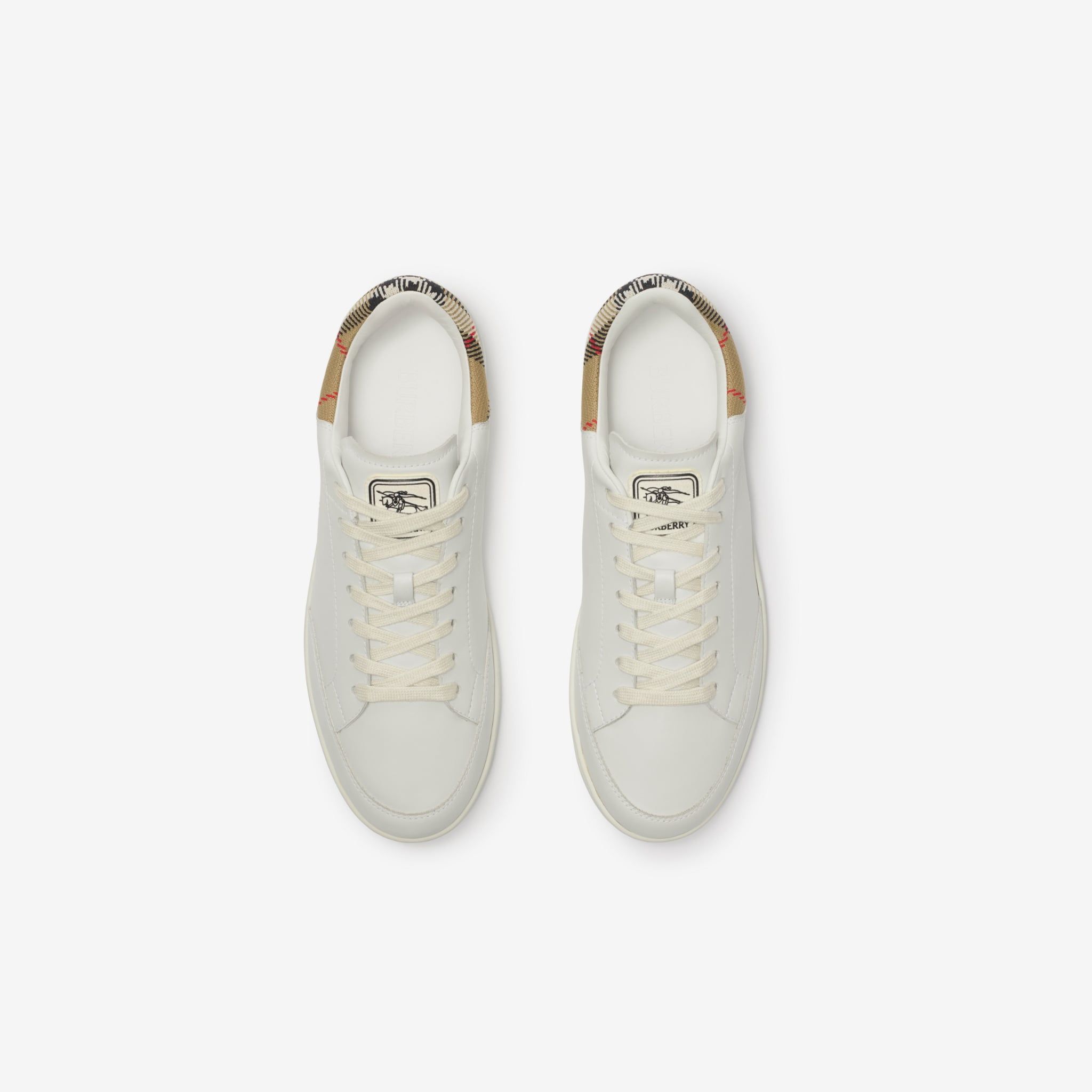  Giày Nam Burberry Leather Set Sneakers​ 'White' 