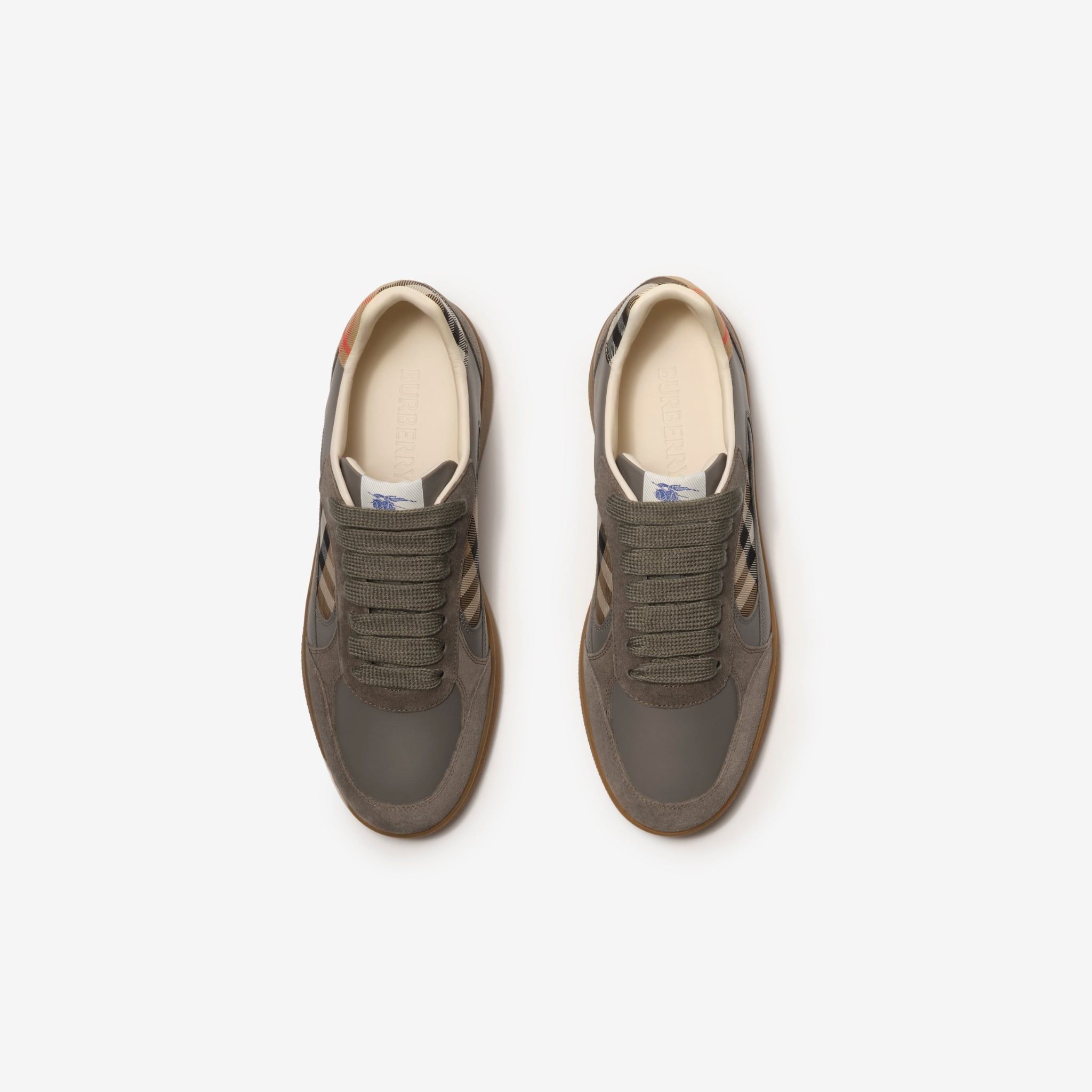  Giày Nam Burberry Suede Check Terrace Sneakers 'Grey' 