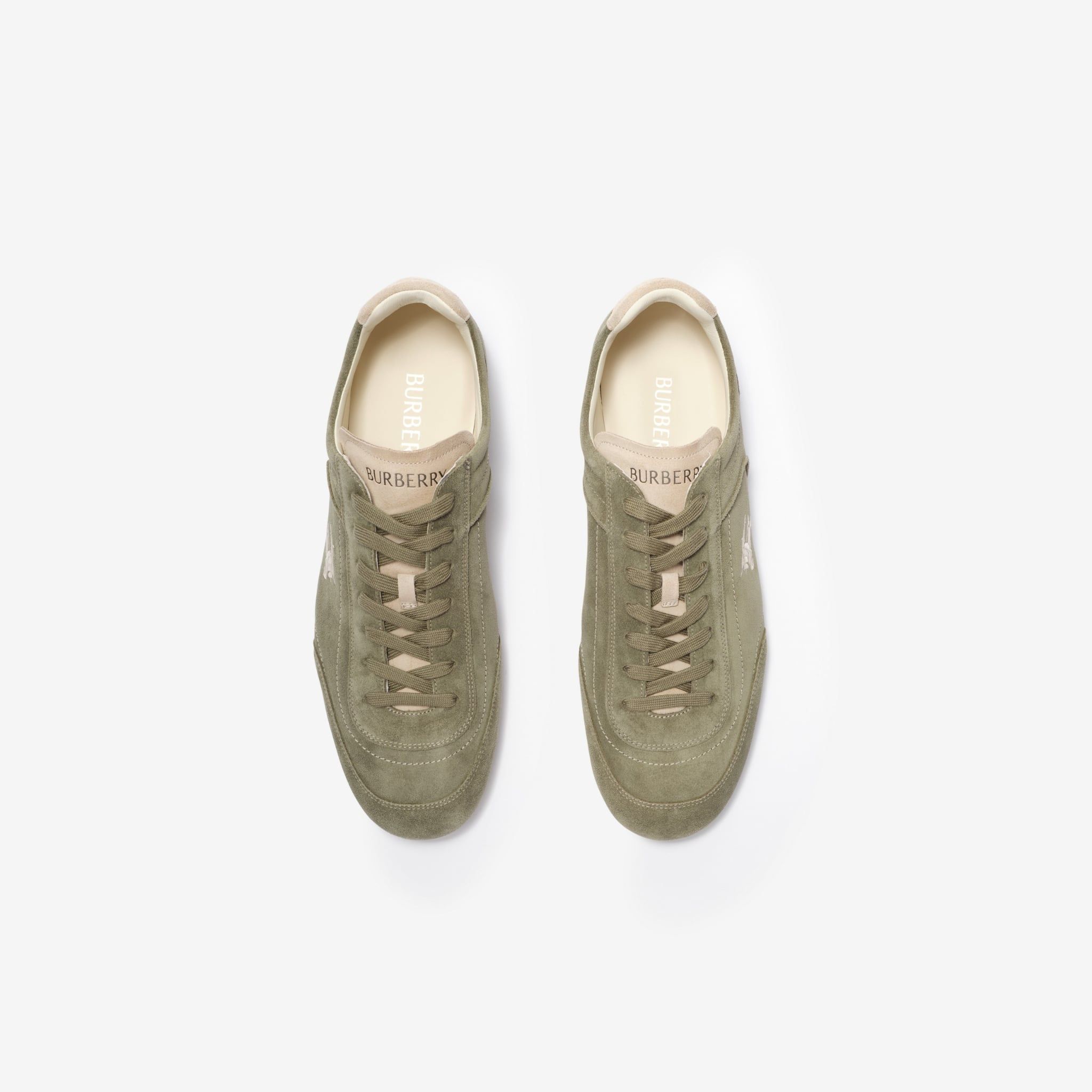  Giày Nam Burberry Suede Knight Runner Sneakers 'Green' 