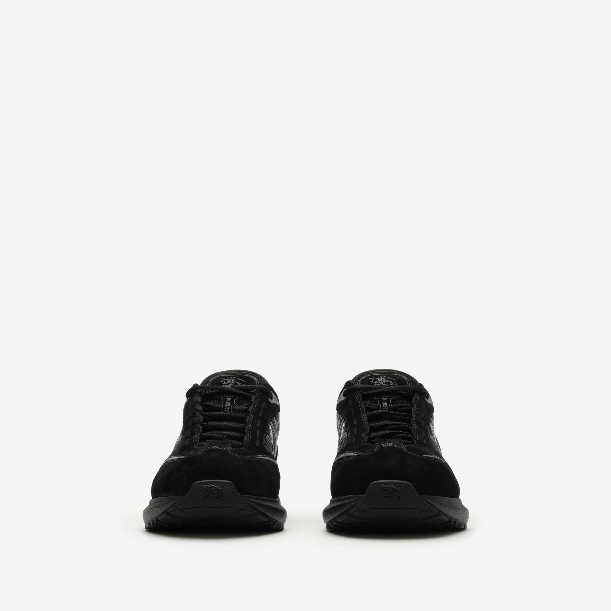  Giày Nam Burberry Suede Leather Eclipse Sneakers 'Black' 