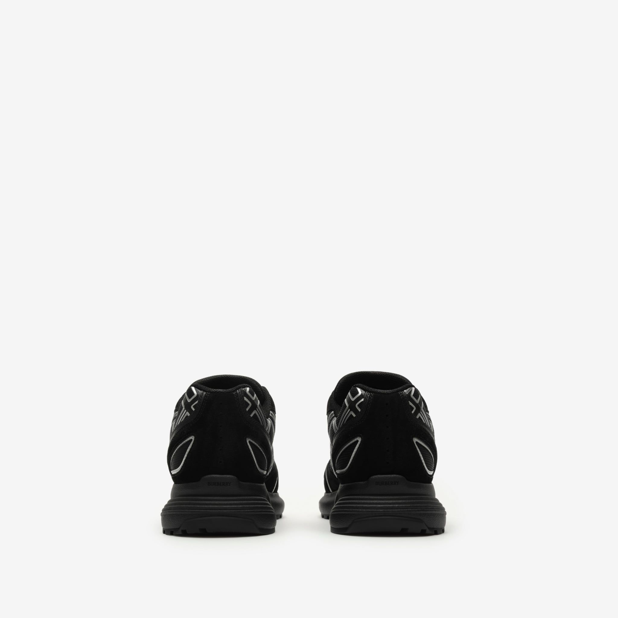  Giày Nam Burberry Suede Leather Eclipse Sneakers 'Black' 