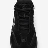  Giày Nam Burberry Suede Leather Eclipse Sneakers 'Black' 