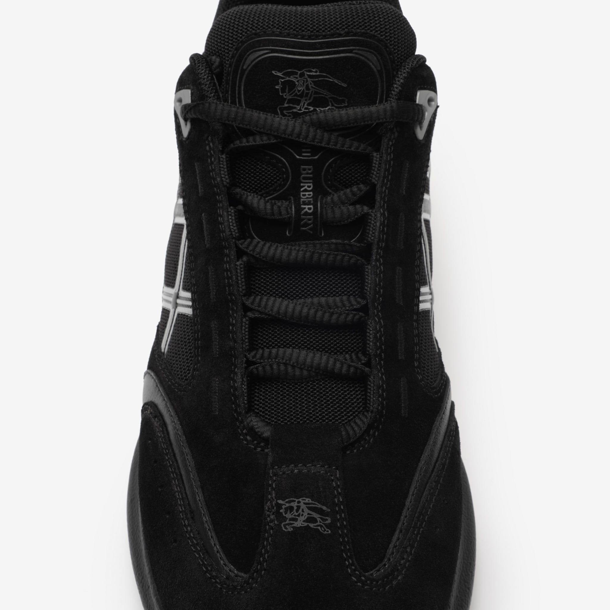  Giày Nam Burberry Suede Leather Eclipse Sneakers 'Black' 