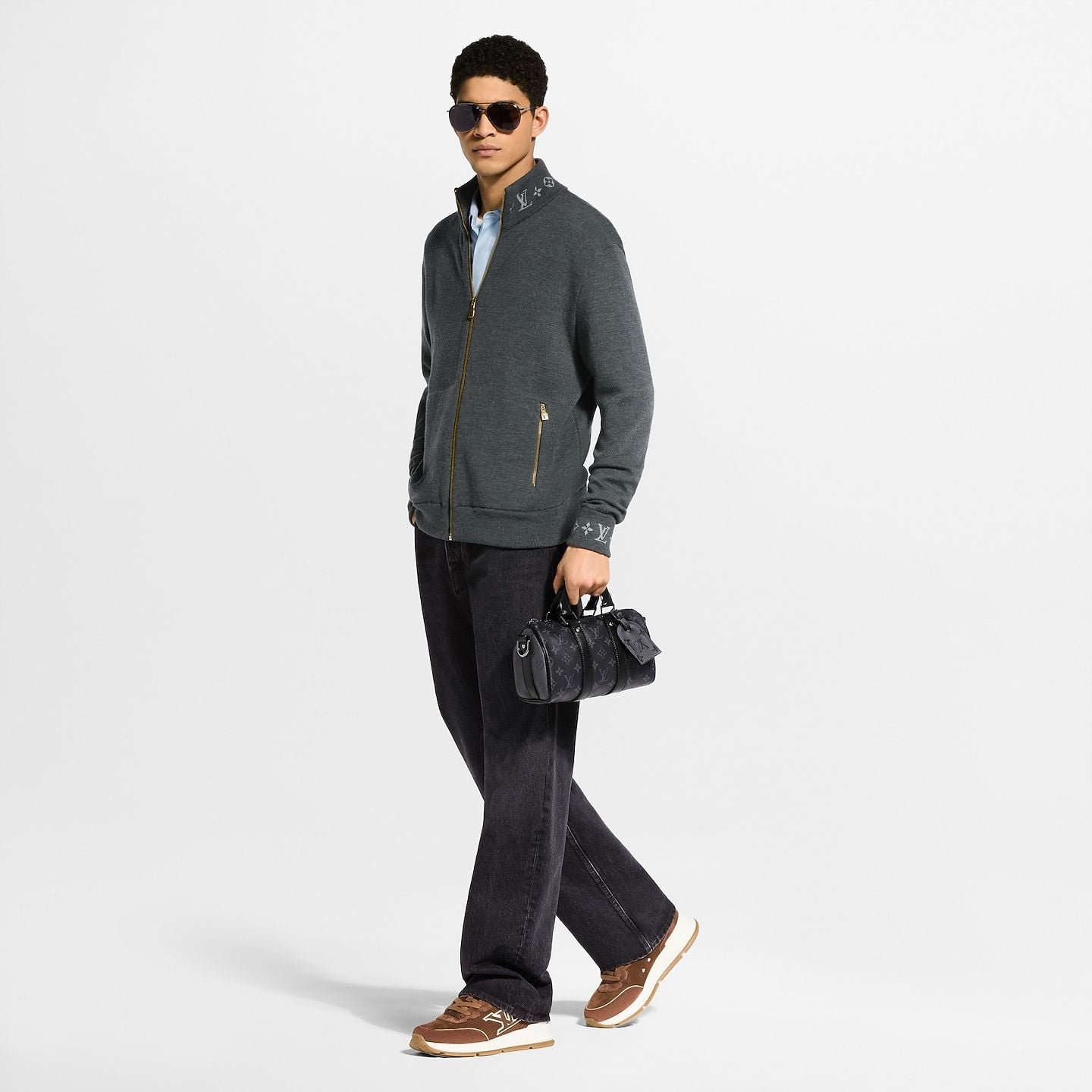  Giày Nam Louis Vuitton LV Classic Trainers 'Cognac' 