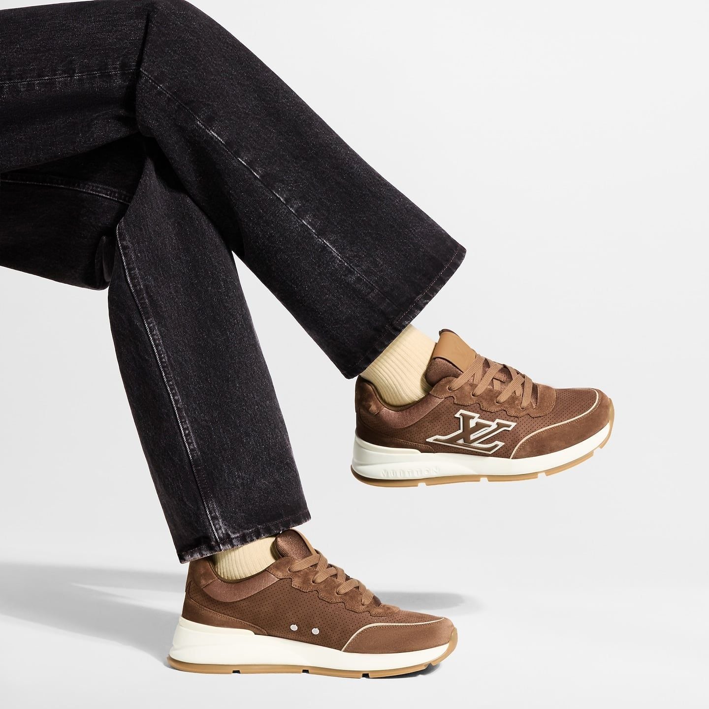  Giày Nam Louis Vuitton LV Classic Trainers 'Cognac' 