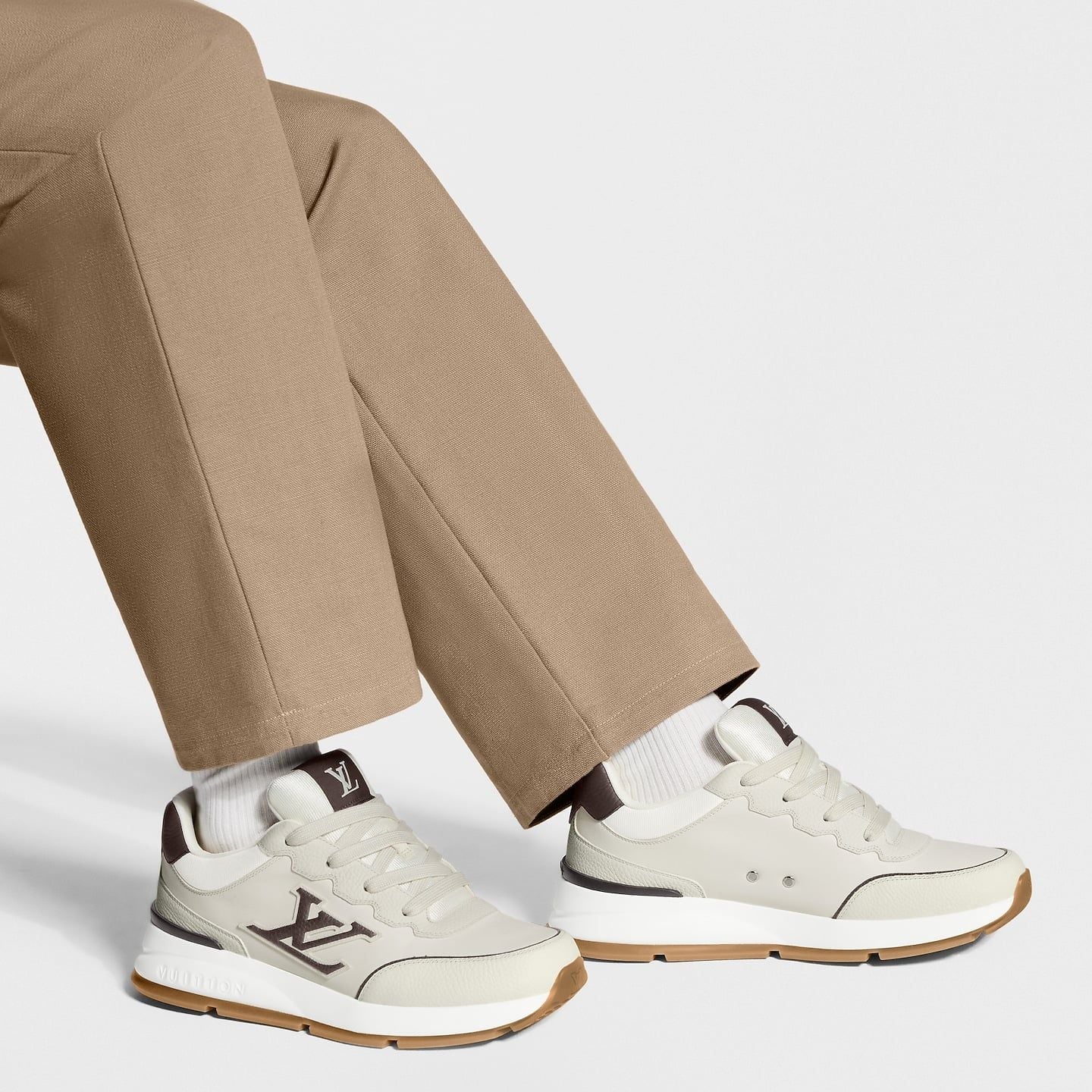  Giày Nam Louis Vuitton LV Classic Trainers 'Ecru' 