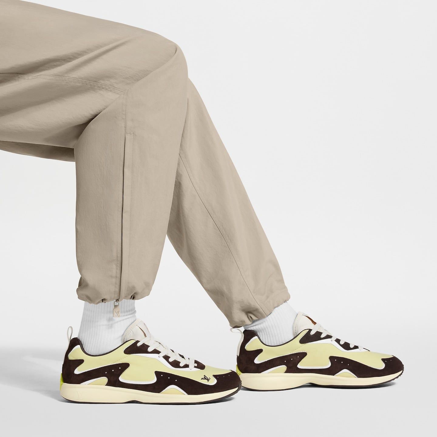  Giày Nam Louis Vuitton LV Drop 300 Sneakers 'Pale Gold' 