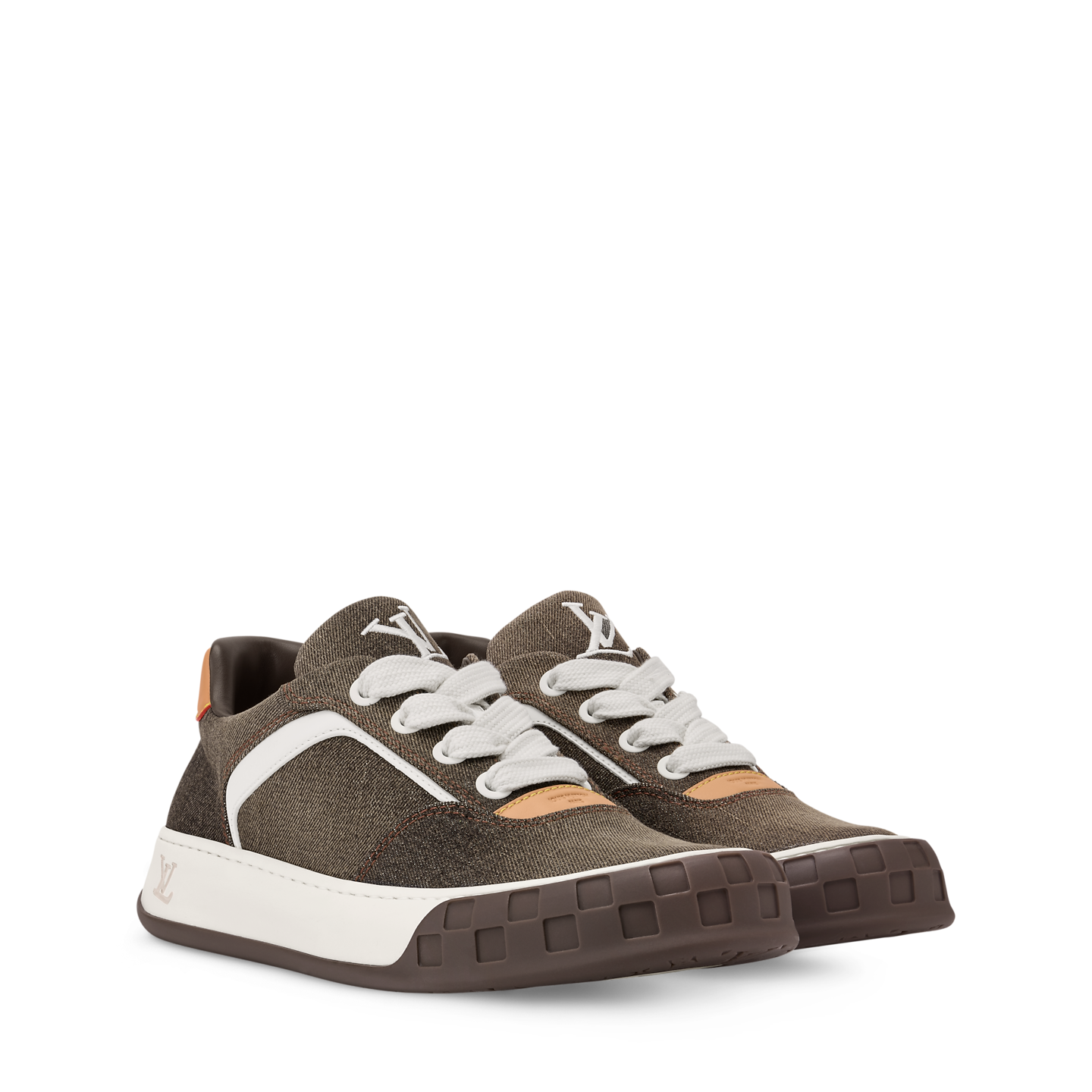  Giày Nam Louis Vuitton LV Tilted Trainers 'Brown' 
