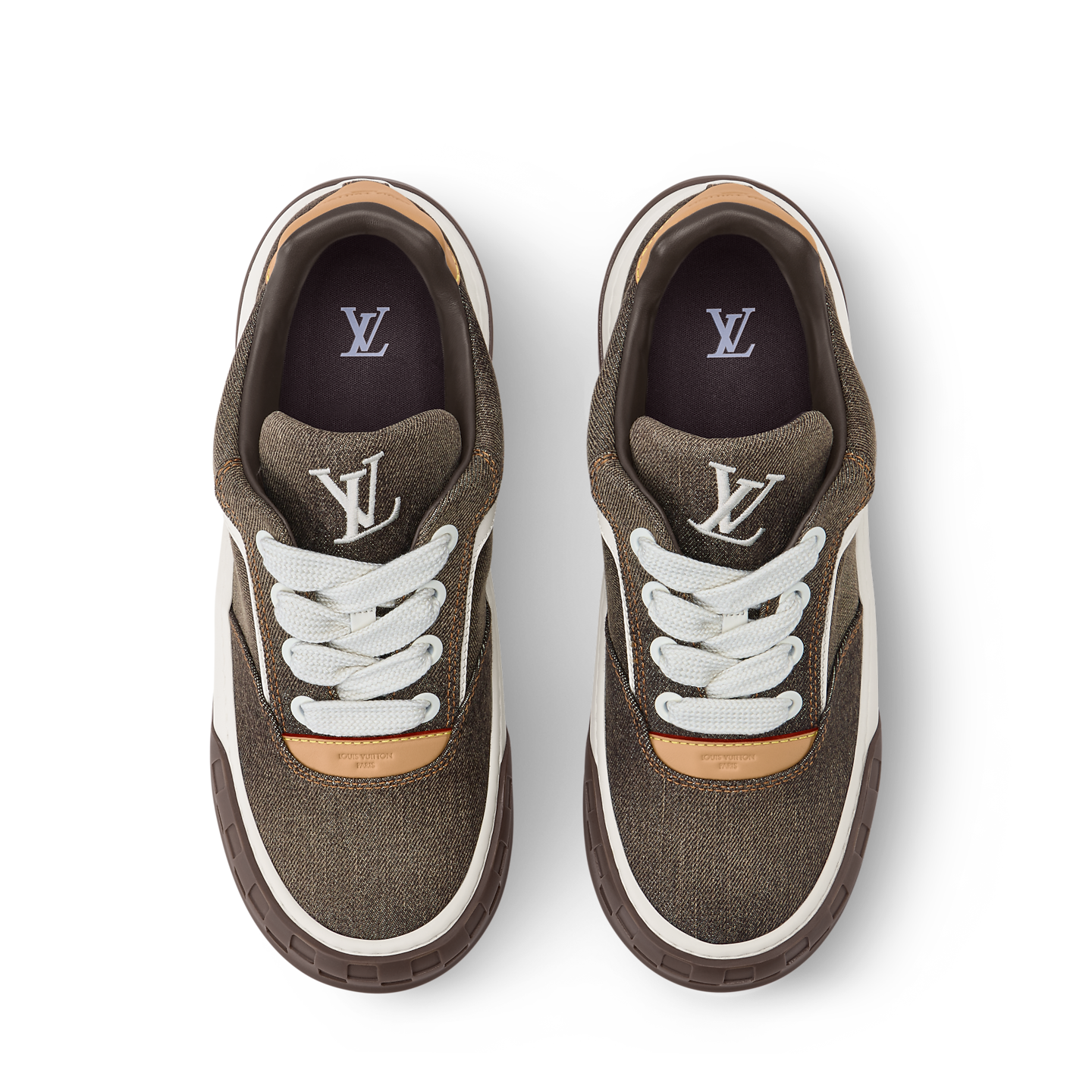 Giày Nam Louis Vuitton LV Tilted Trainers 'Brown' 