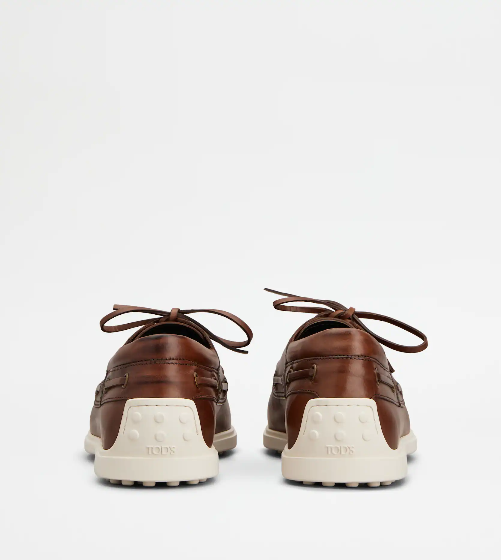  Giày Nam Tod's Boat Shoes In Leather 'Brown' 