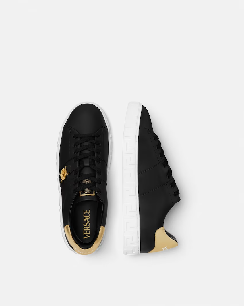  Giày Nam Versace Greca Leather 'Black' 