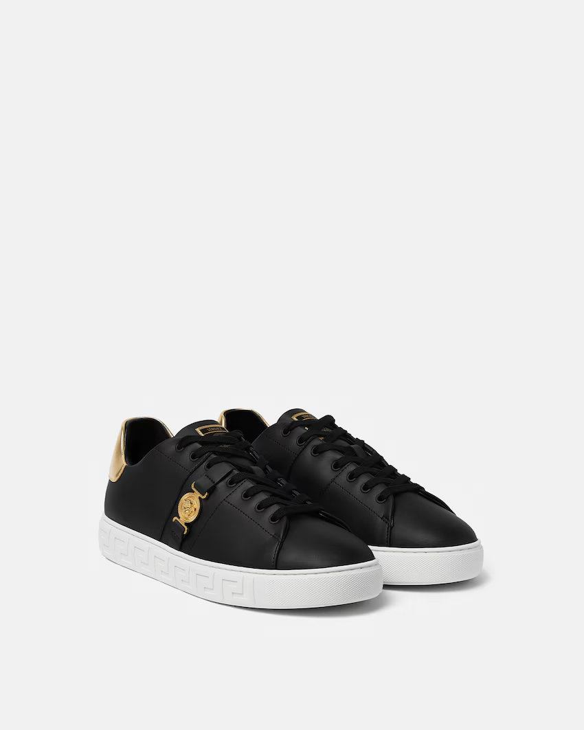  Giày Nam Versace Greca Leather 'Black' 