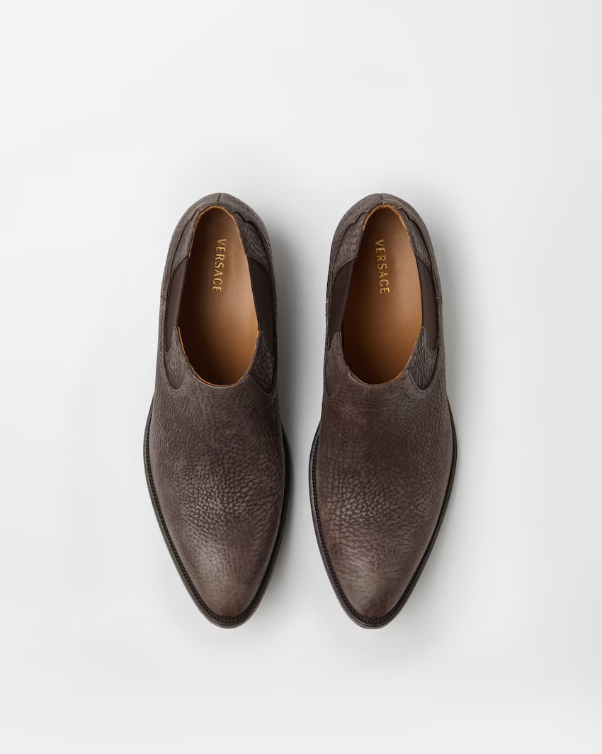  Giày Nam Versace Tigre Leather Texan 'Brown' 