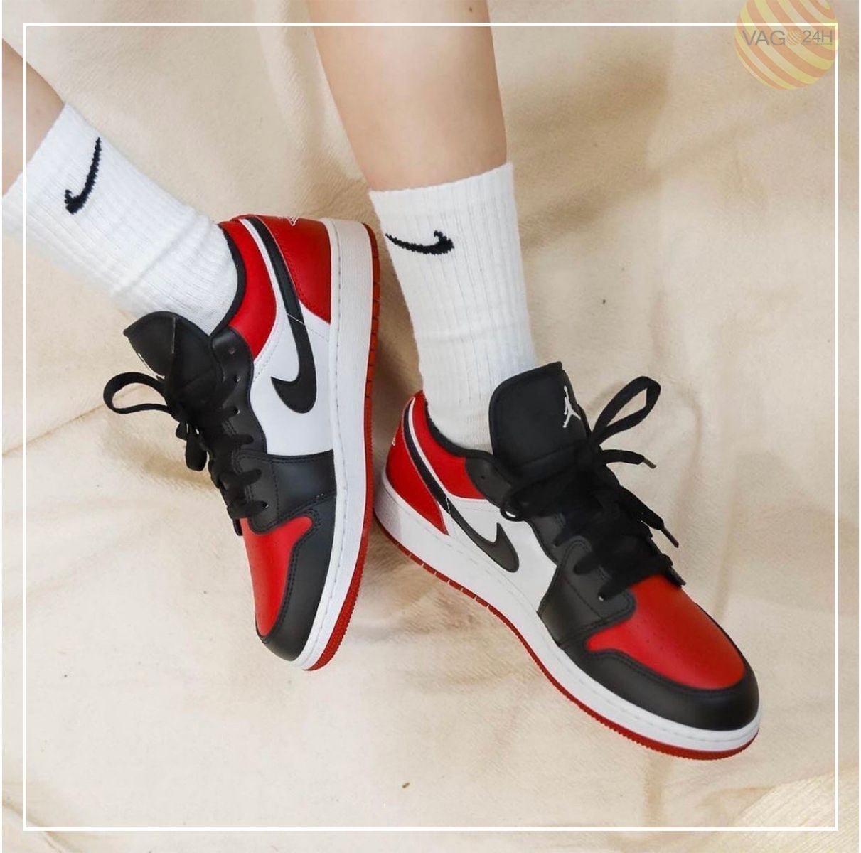  Giày Nike Air Jordan 1 Low GS 'Bred Toe' 