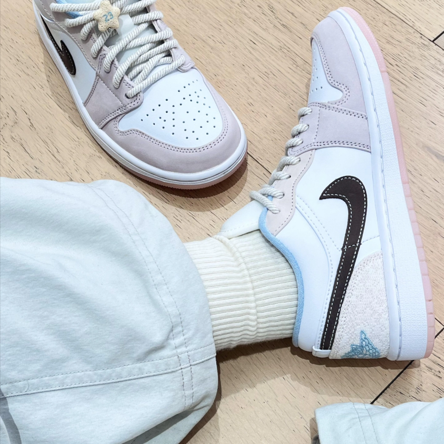  Giày Nike Air Jordan 1 Low 'Light Soft Pink' 