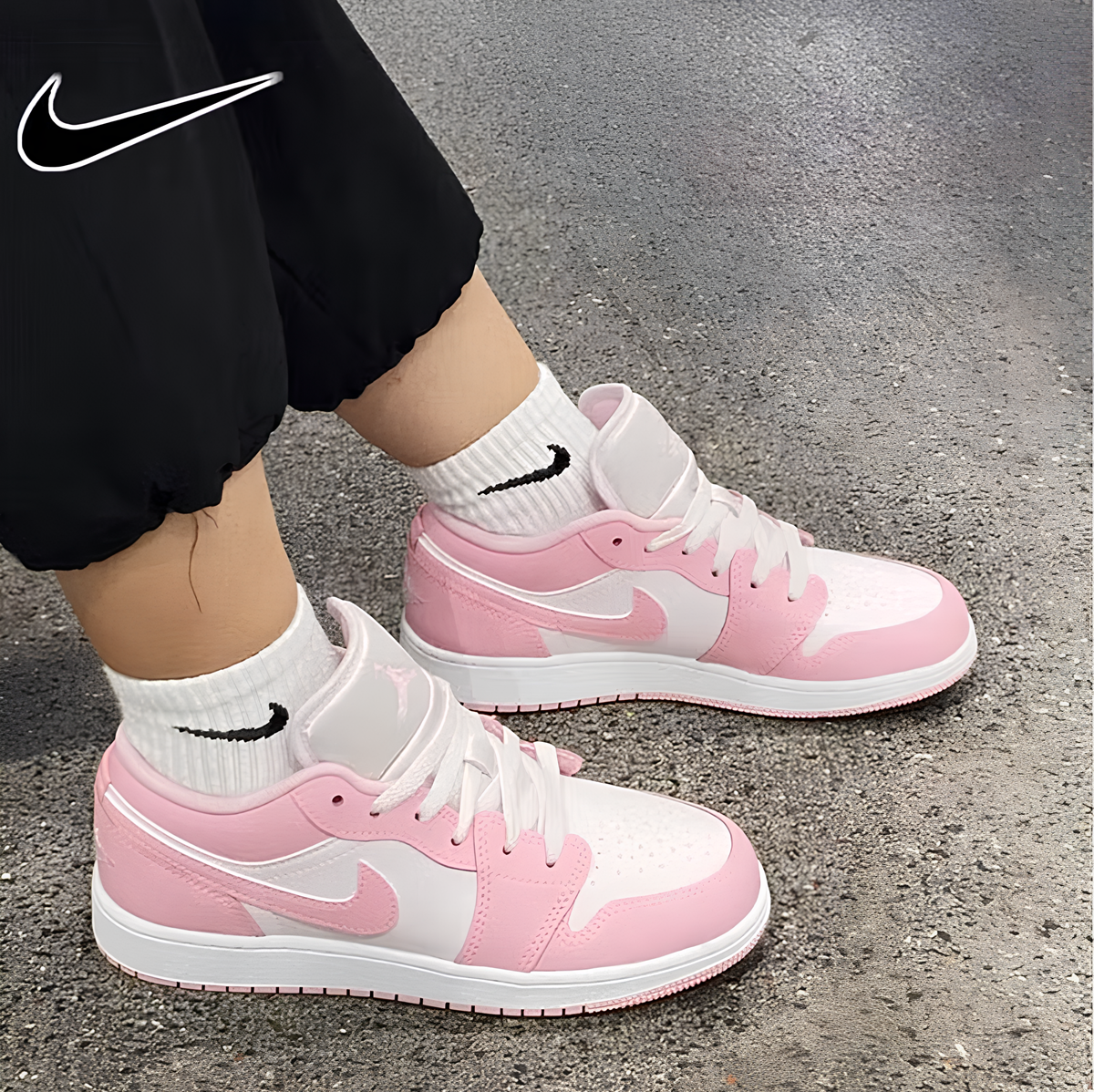  Giày Nike Air Jordan 1 Low 'Medium Soft Pink White' 