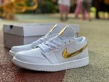  Giày Nike Air Jordan 1 Low 'White Metallic Gold' 