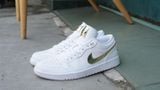  Giày Nike Air Jordan 1 Low 'White Metallic Gold' 