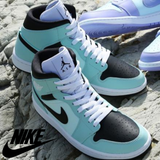  Giày Nike Air Jordan 1 Mid 'Aqua Black' 