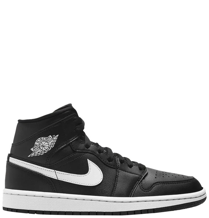  Giày Nike Air Jordan 1 Mid 'Black White' 