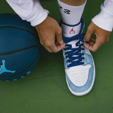  Giày Nike Air Jordan 1 Mid 'French Blue Fire Red' 