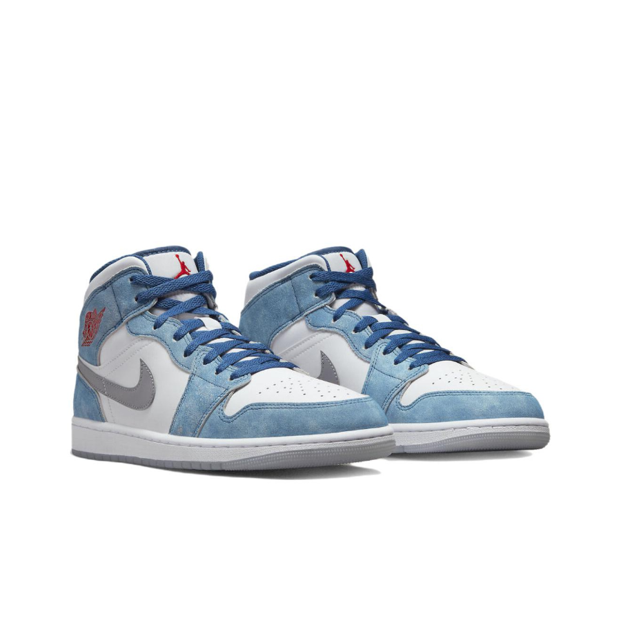  Giày Nike Air Jordan 1 Mid 'French Blue Fire Red' 