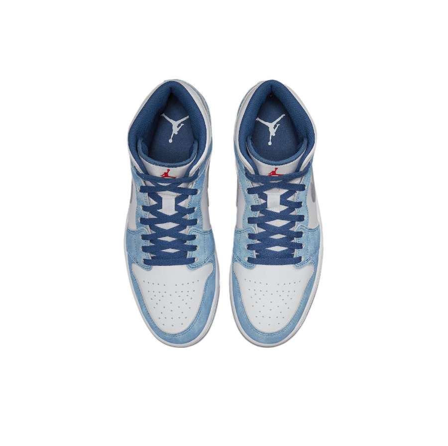  Giày Nike Air Jordan 1 Mid 'French Blue Fire Red' 