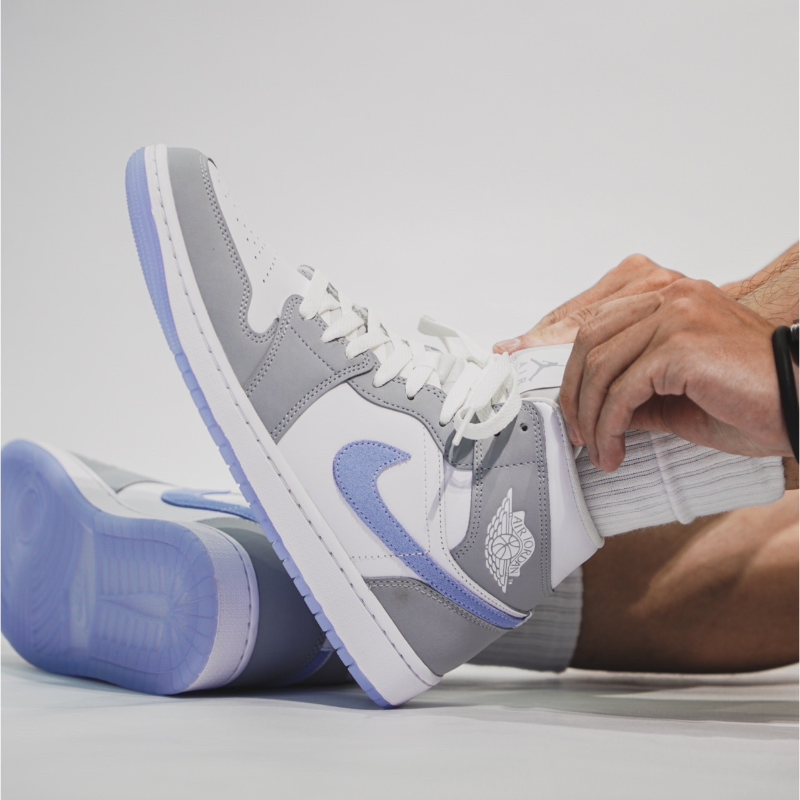  Giày Nike Air Jordan 1 Mid 'Grey Blue' 