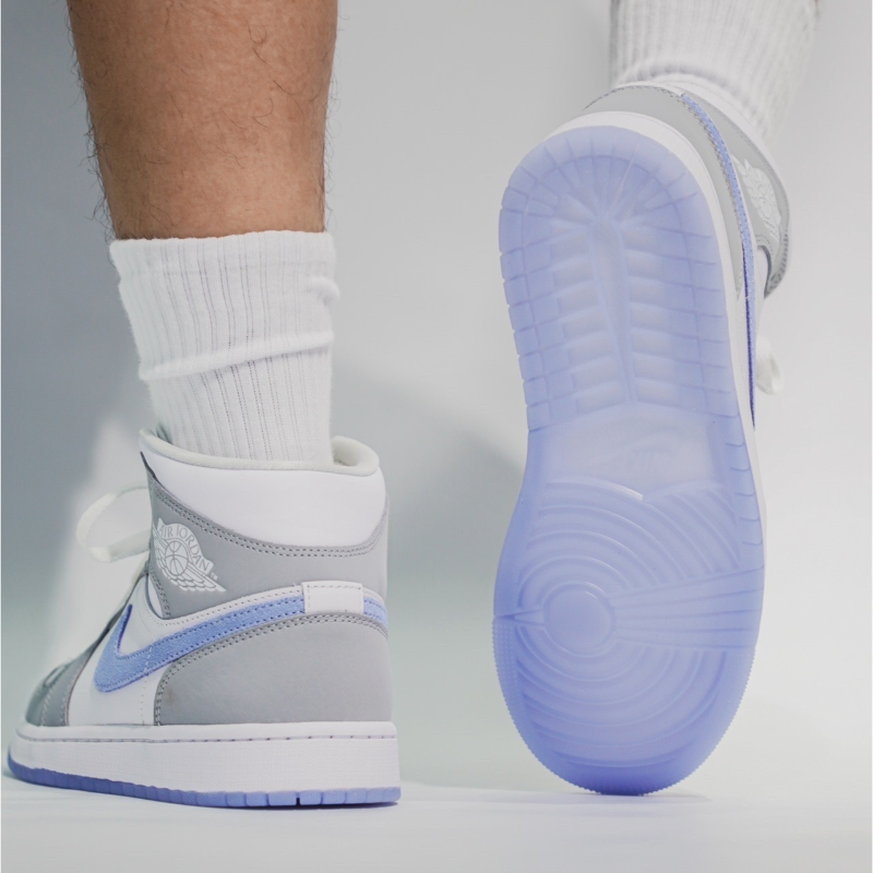  Giày Nike Air Jordan 1 Mid 'Grey Blue' 