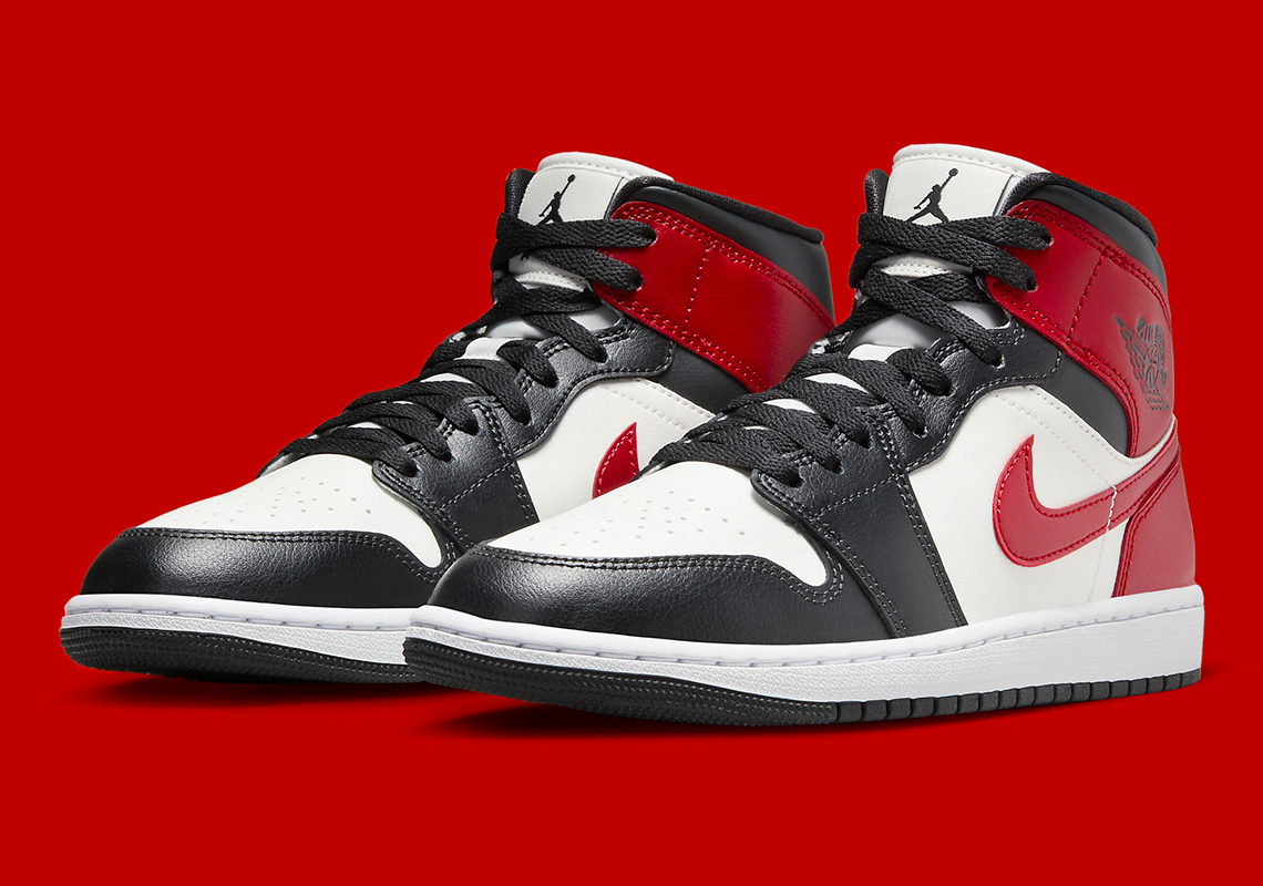  Giày Nike Air Jordan 1 Mid 'Gym Red Off Noir' 