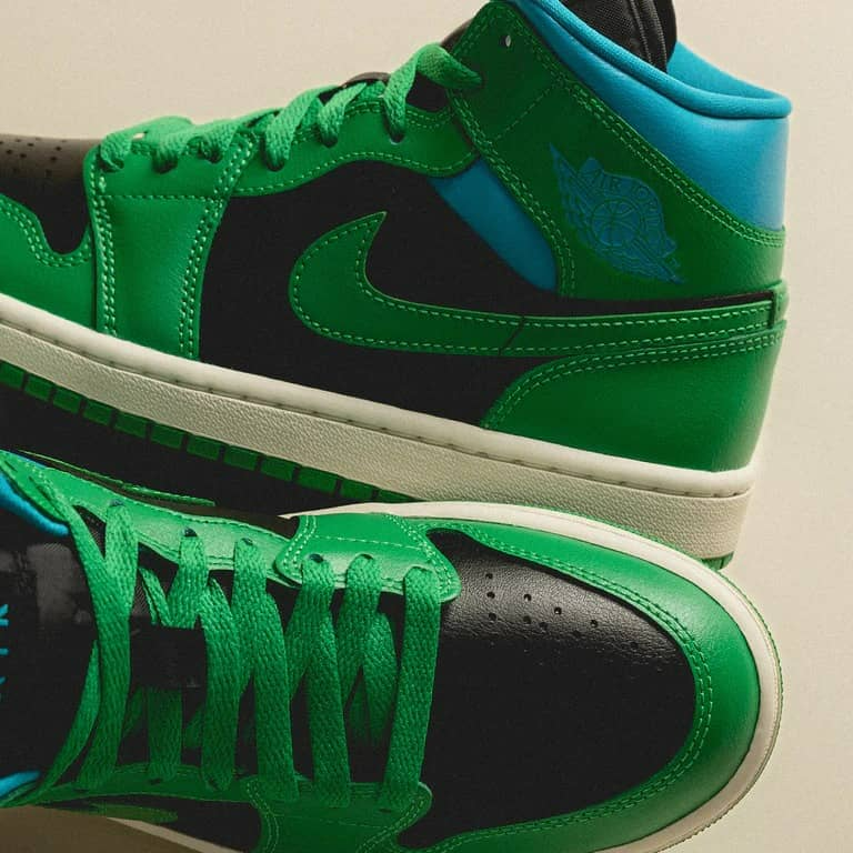  Giày Nike Air Jordan 1 Mid 'Lucky Green Aquatone' 