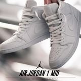  Giày Nike Air Jordan 1 Mid 'White Snakeskin' 