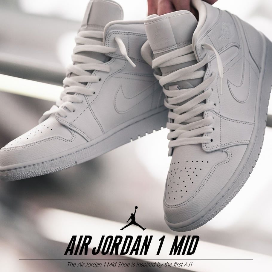  Giày Nike Air Jordan 1 Mid 'White Snakeskin' 