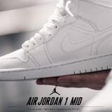  Giày Nike Air Jordan 1 Mid 'White Snakeskin' 
