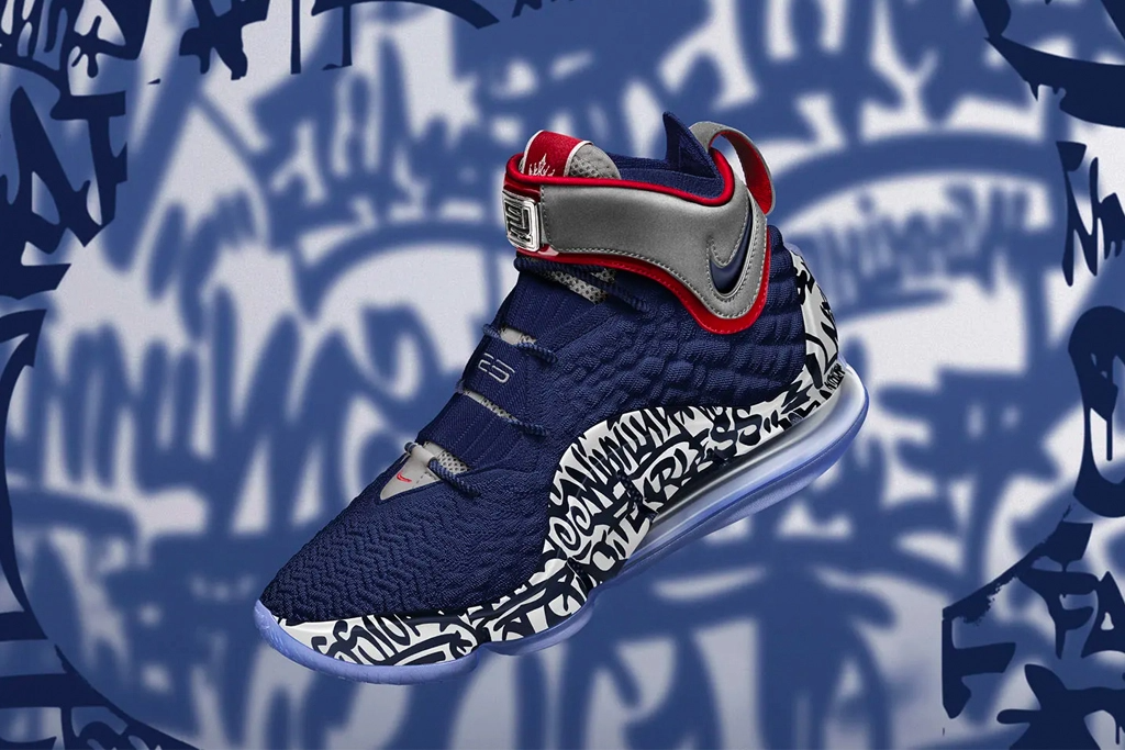  Giày Nike LeBron 17 EP ‘LeBron 4 Cold Blue Graffiti’ 