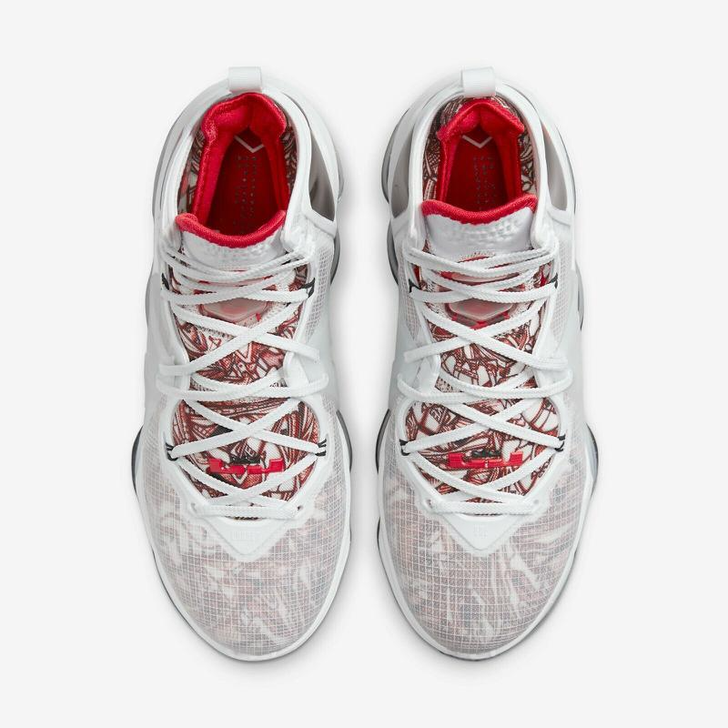  Giày Nike LeBron 19 Para Hombre ‘White Red’ 