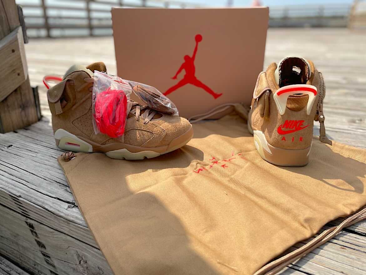  Giày Nike Travis Scott x Air Jordan 6 Retro ‘British Khaki’ 