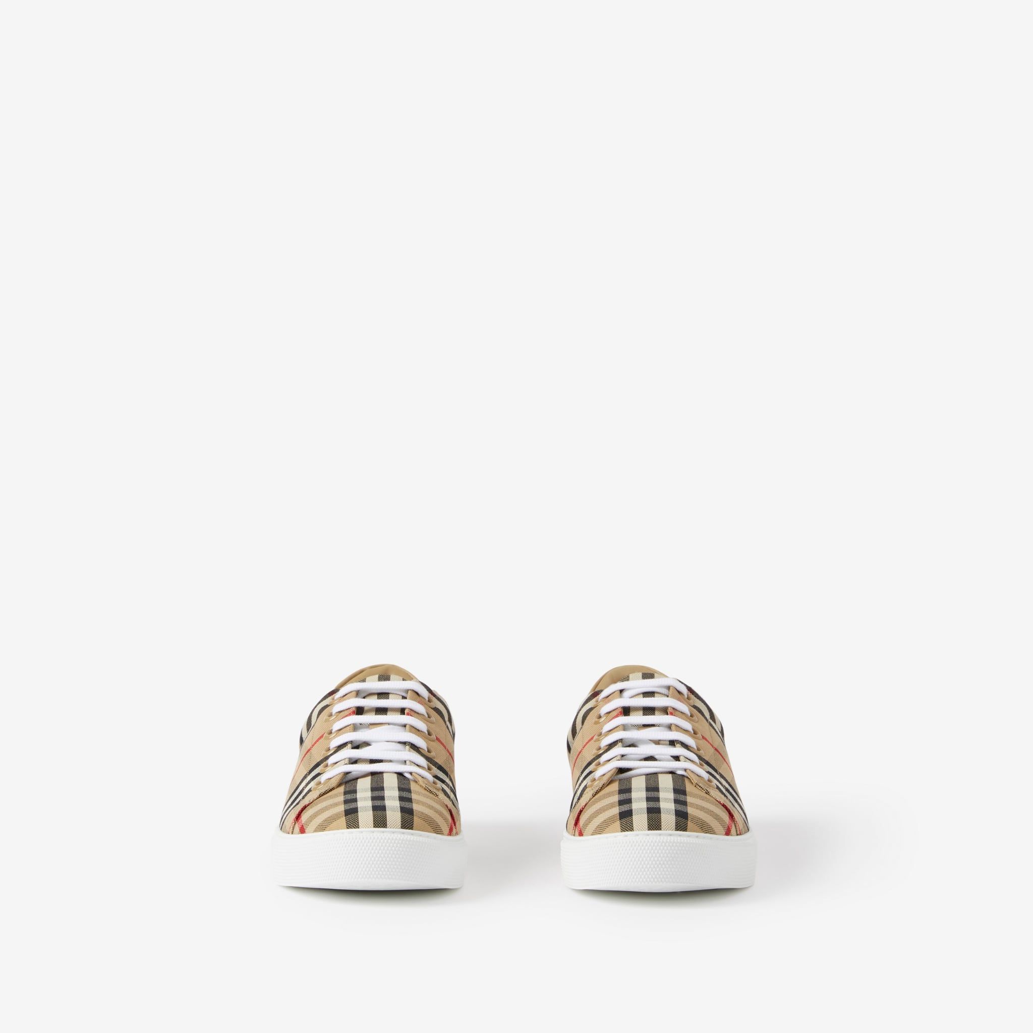  Giày Nữ Burberry Check and Leather Sneakers 'Beige' 