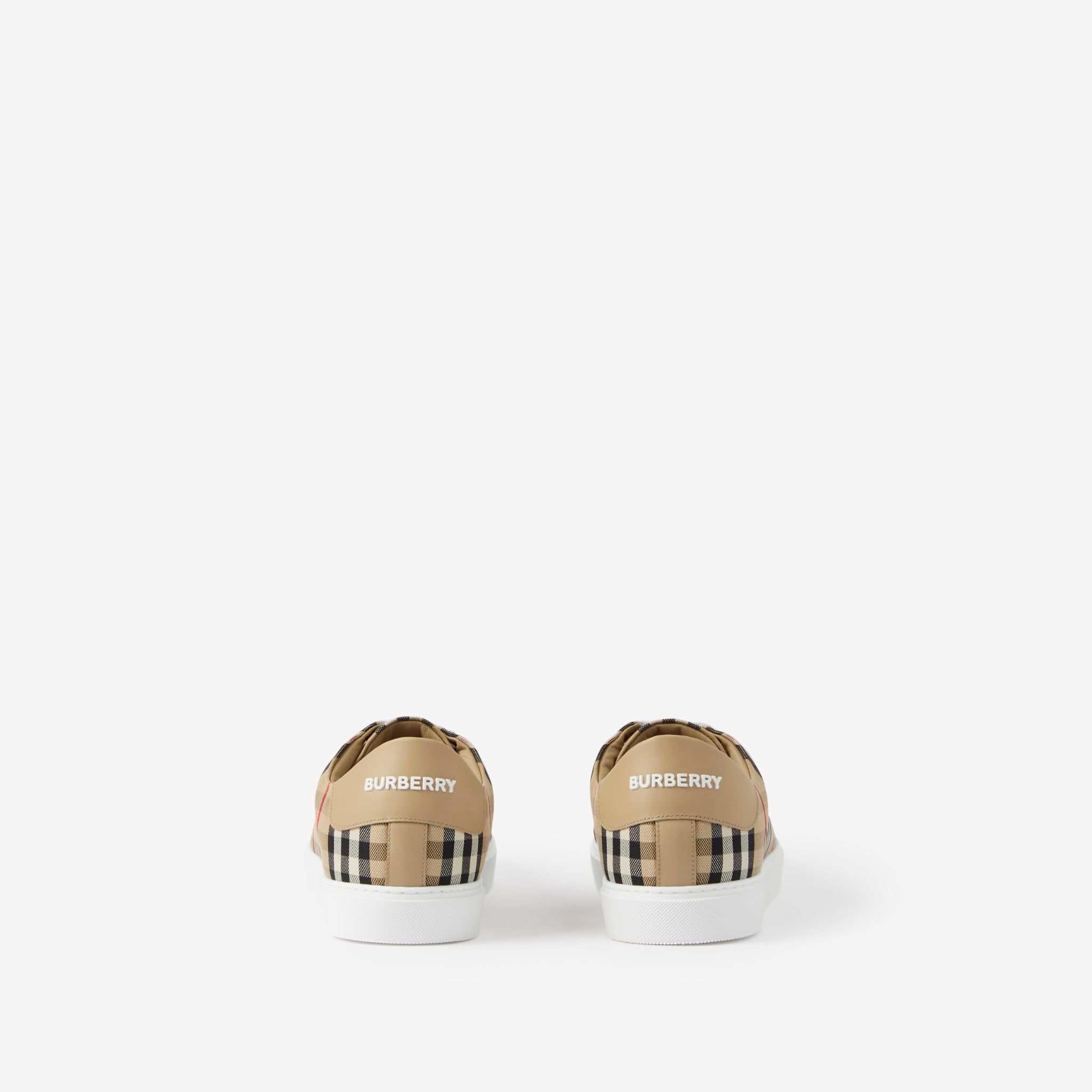  Giày Nữ Burberry Check and Leather Sneakers 'Beige' 