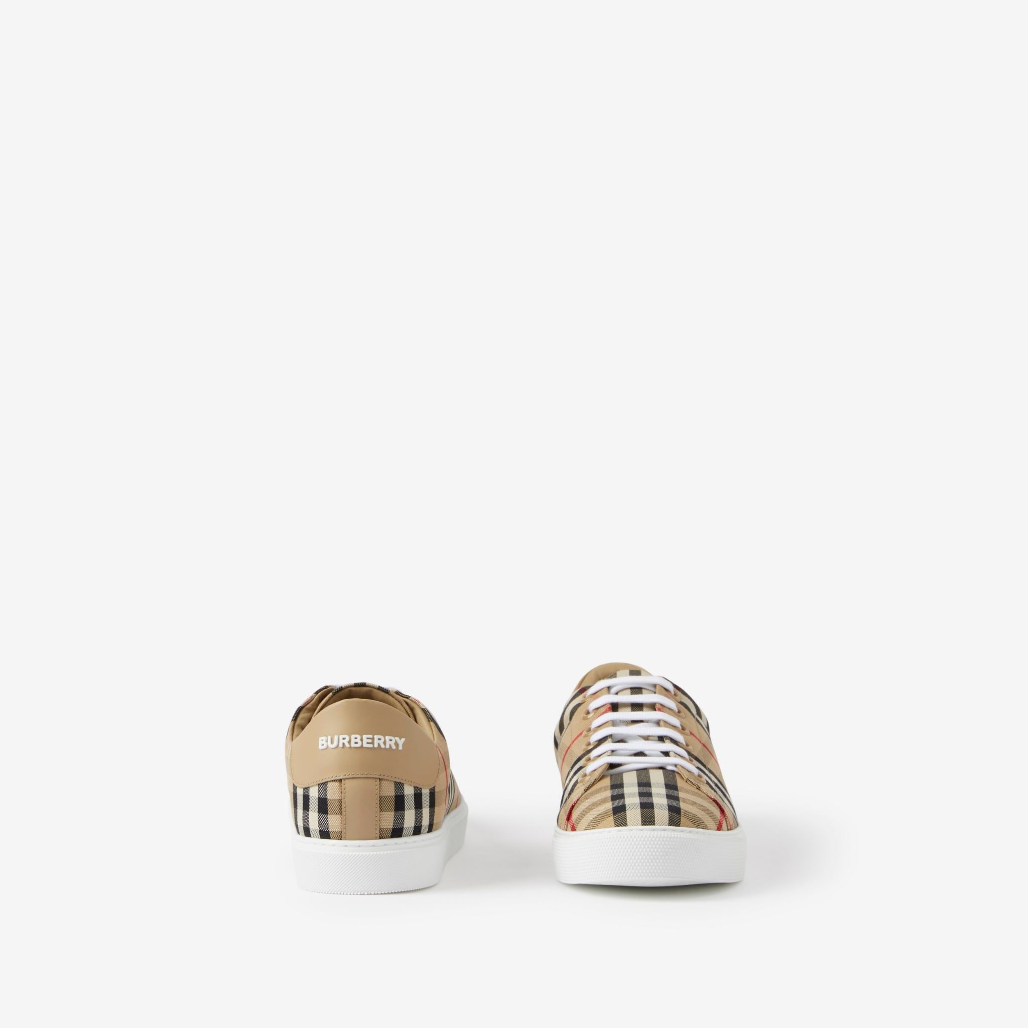  Giày Nữ Burberry Check and Leather Sneakers 'Beige' 
