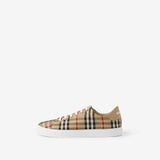 Giày Nữ Burberry Check and Leather Sneakers 'Beige' 