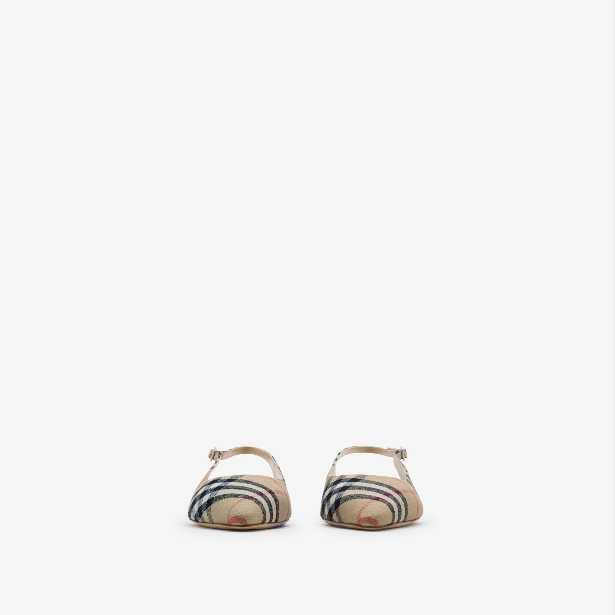  Giày Nữ Burberry Check Dame Slingback Ballerinas 'Beige' 