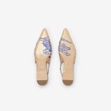  Giày Nữ Burberry Check Dame Slingback Ballerinas 'Beige' 