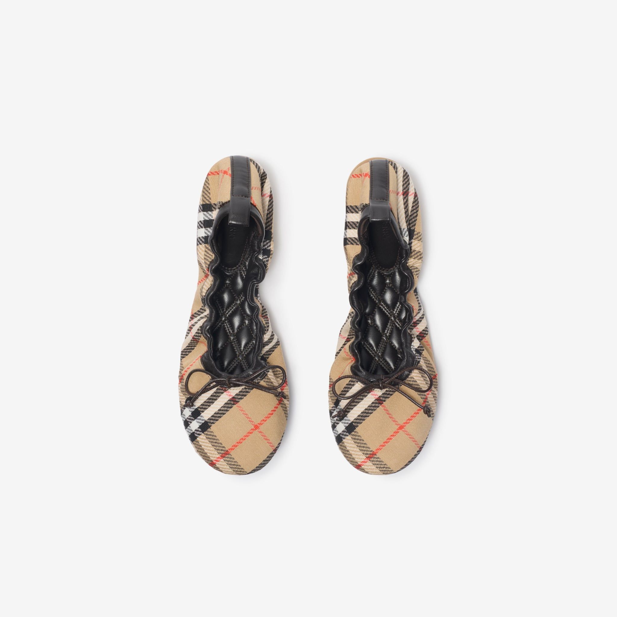  Giày Nữ Burberry Check Fawn Ballerinas 'Beige' 