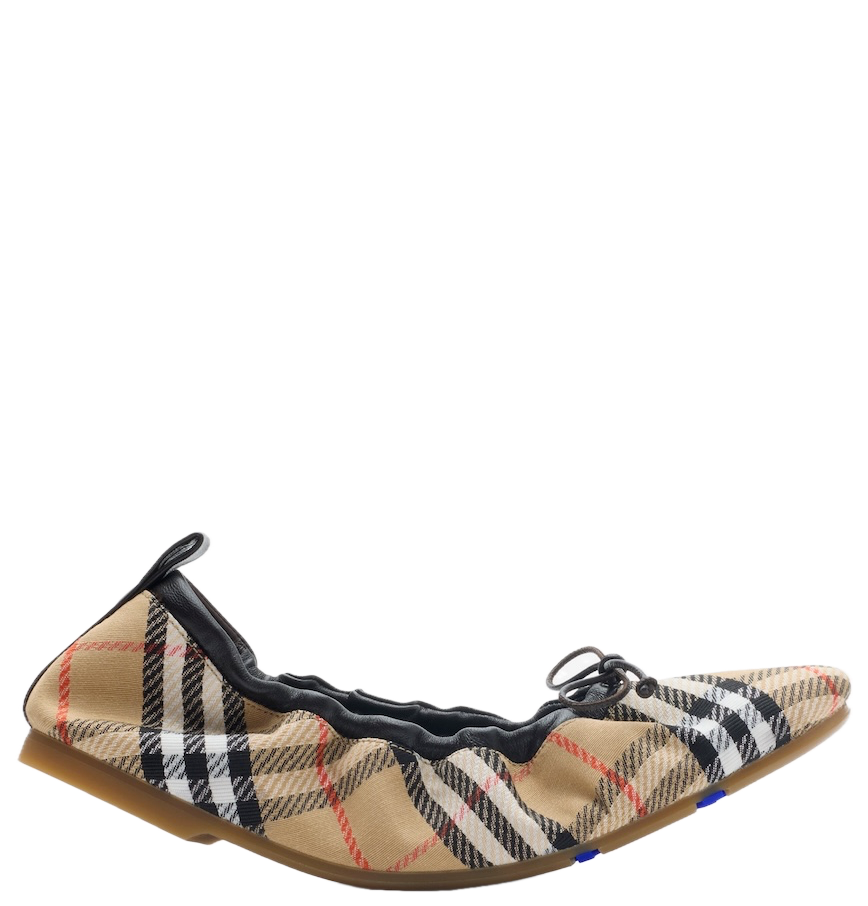  Giày Nữ Burberry Check Fawn Ballerinas 'Beige' 