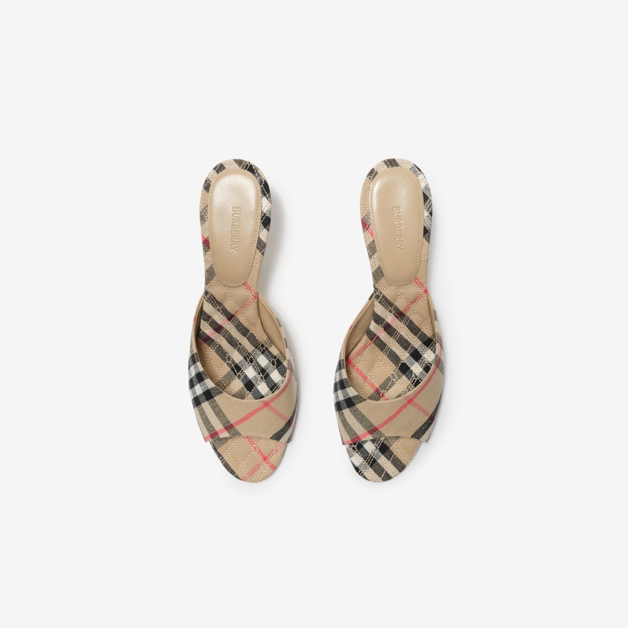  Giày Nữ Burberry Check Mews Low Sandals 'Beige' 