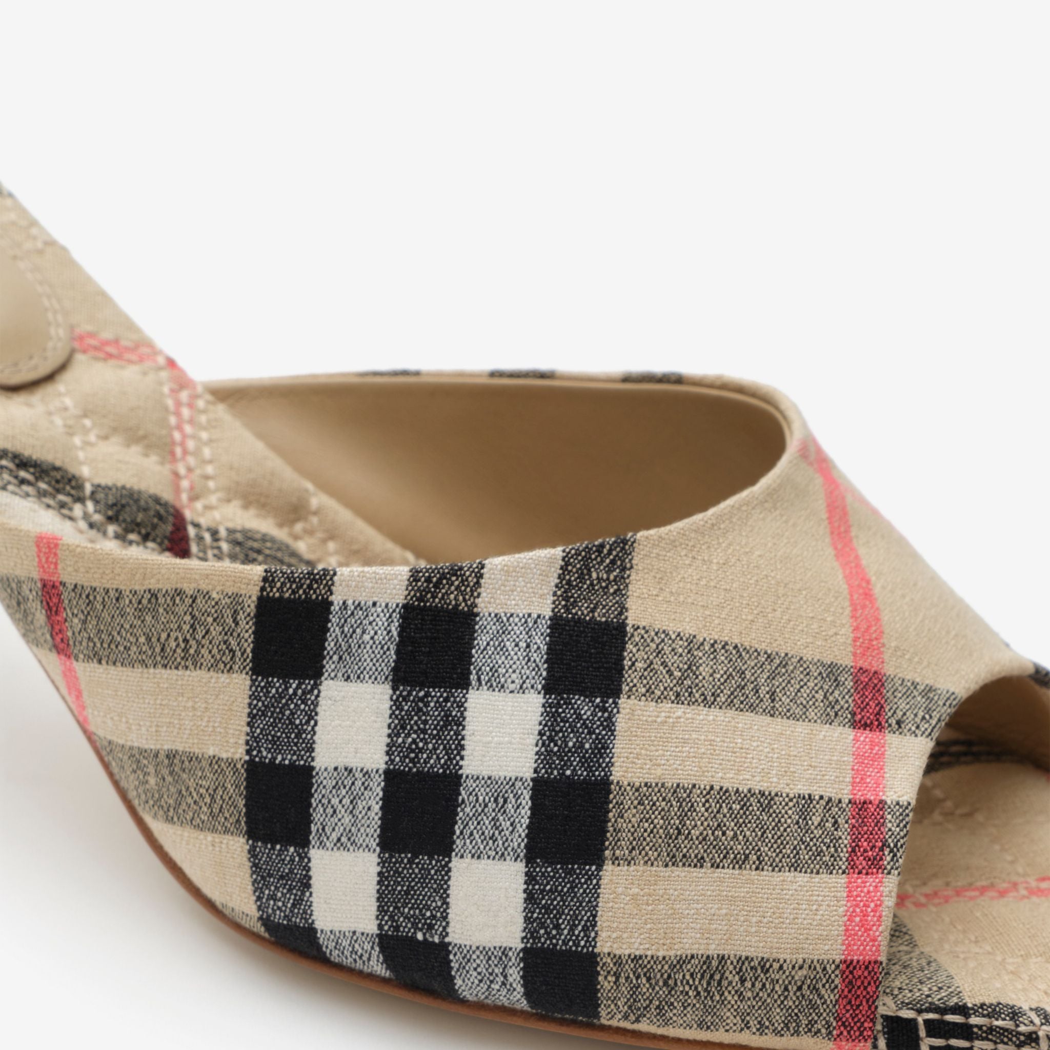  Giày Nữ Burberry Check Mews Low Sandals 'Beige' 