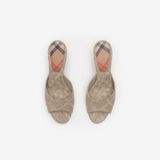  Giày Nữ Burberry Check Mews Low Sandals 'Beige' 