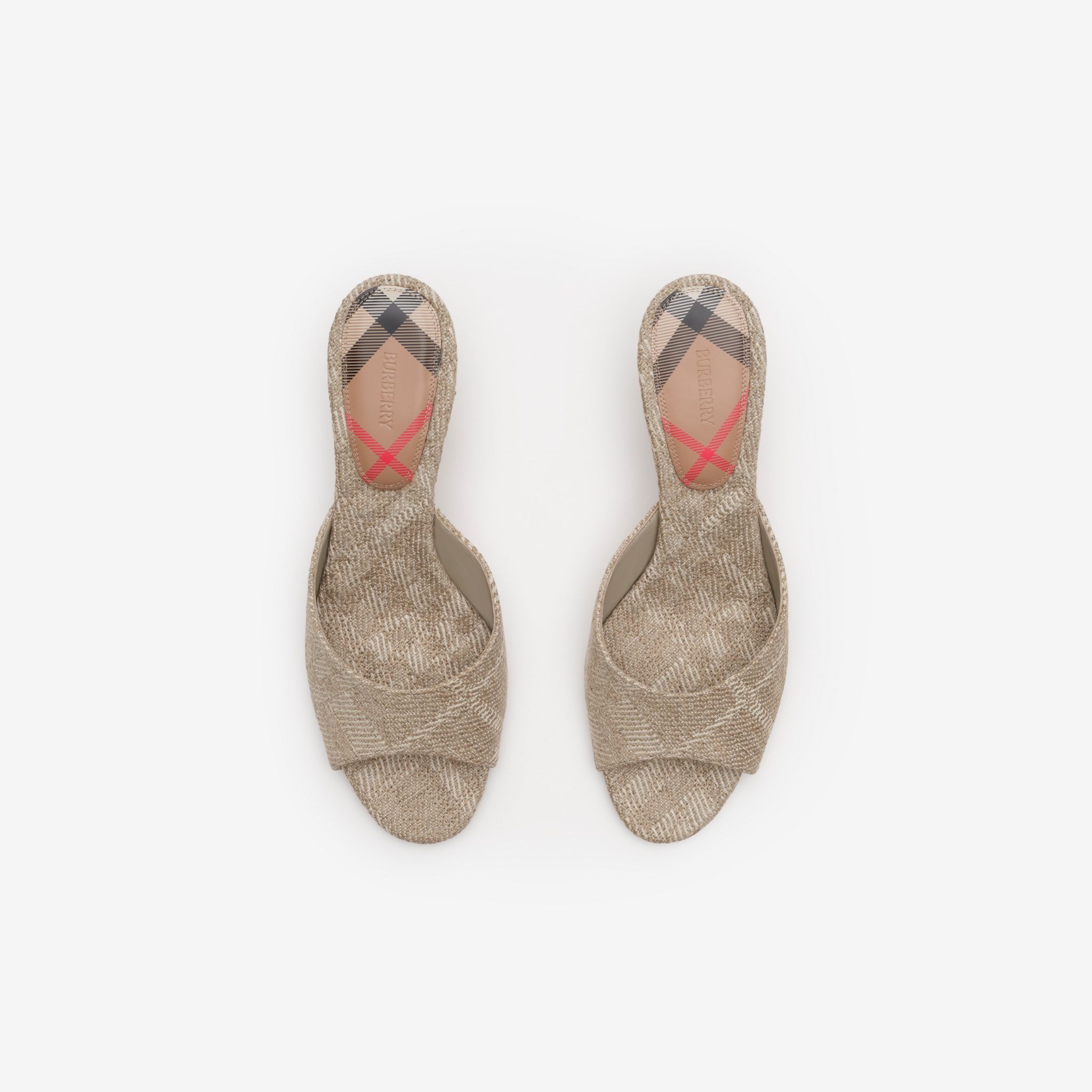  Giày Nữ Burberry Check Mews Low Sandals 'Beige' 